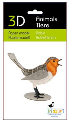 3D papir modell "Rødstrupe"