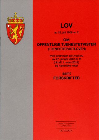 Lov om offentlige tjenestetvister (tjenestetvistloven) av 18. juli 1958 nr. 2