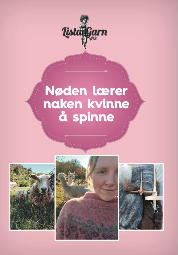 Nøden lærer naken kvinne å spinne