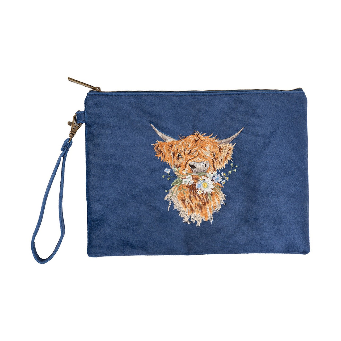 Wrendale Designs by Hannah Dale 'Daisy Coo' Highland Cow Embroidered Pouch